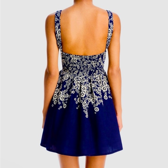 Aqua Bendita Elegant Navy Blue Floral Dress - Picture 4 of 8